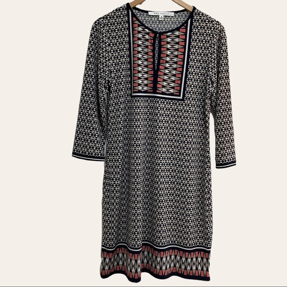 MAX Studio Shift Dress 3/4 sleeve Geometric print Women’s size medium like new - Picture 1 of 7